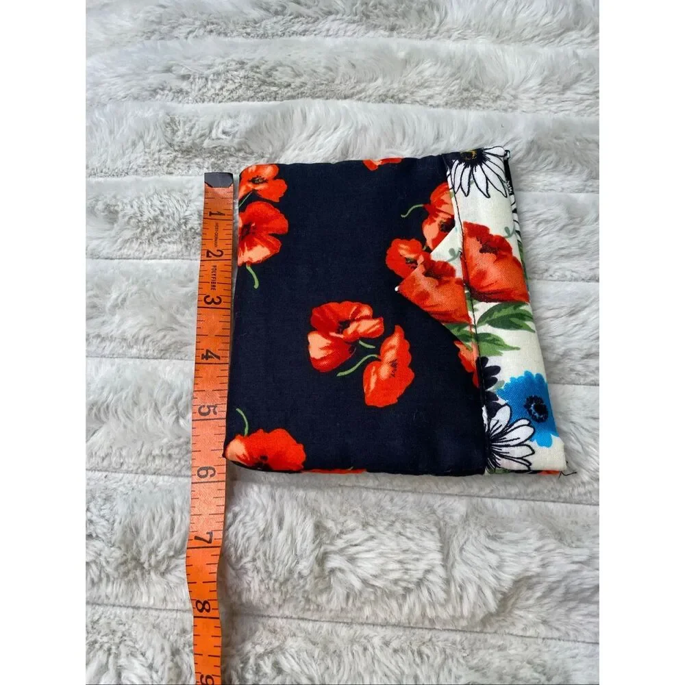 Lot of 3 Floral Reversible Fabric Snap Pouch Set Gift Card Coin Holder Organizer